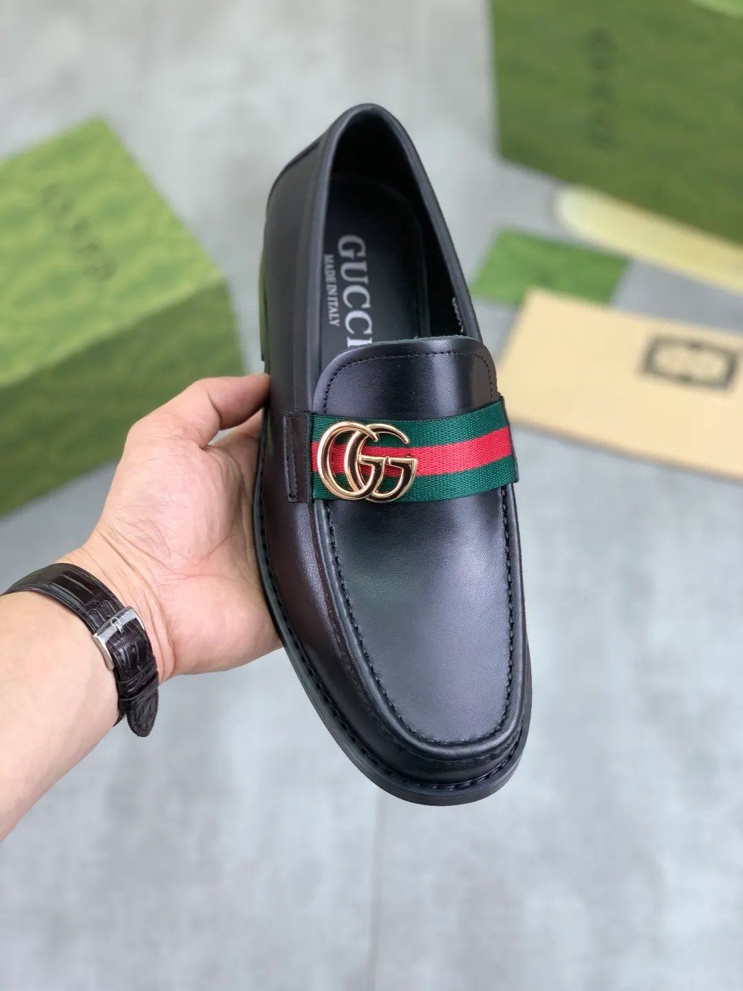 Men's men's shoes 💰P480 [New style] Water-dyed cowhide 💰💎💎💎 [Gucci] GUCCI high-end men's formal business leather shoes, original order 1:1 authentic goods! Original imported high-end open-edge beaded calfskin, original metal buckle, imported first-layer cowhide lining for feet, original outsole, men's shoe size: 38-45, 4️⃣ colors available